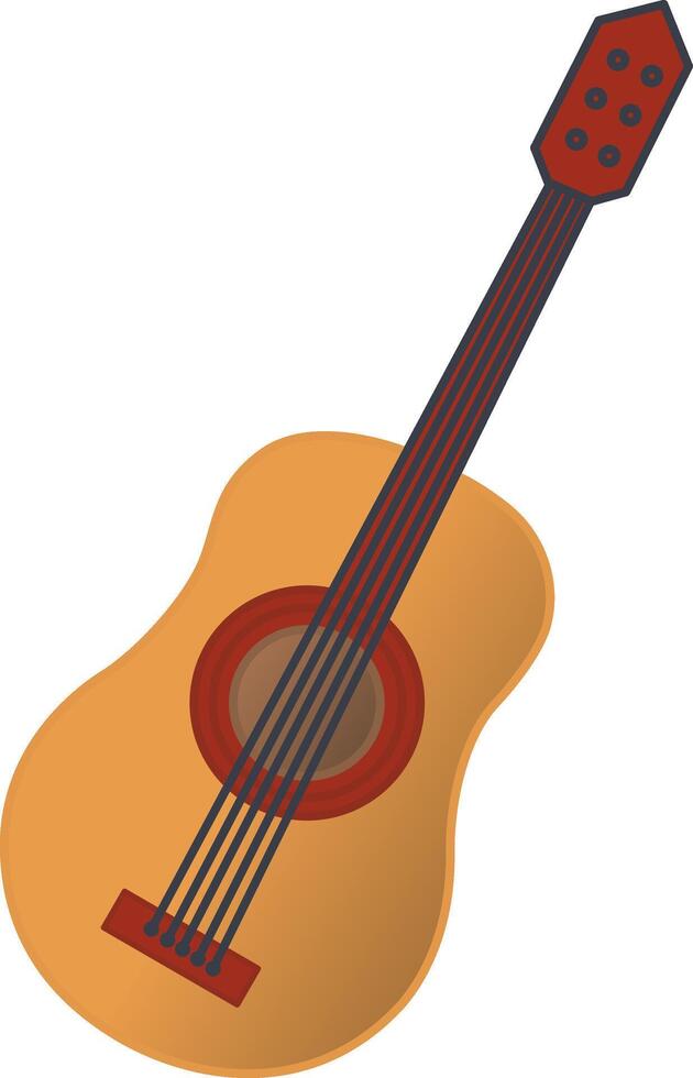 Guitar in Cartoon Style. Illustration Guitar for Hiking vector