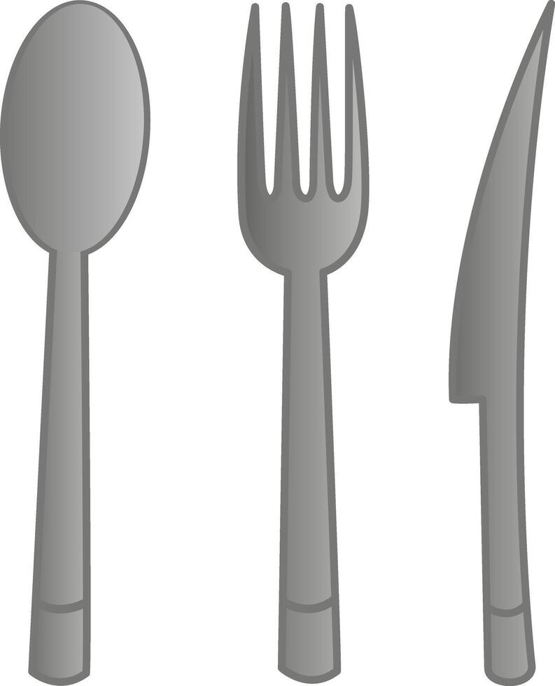 Cutlery in Cartoon Style. Illustration of Spoon, Fork, and Knife for Camping vector