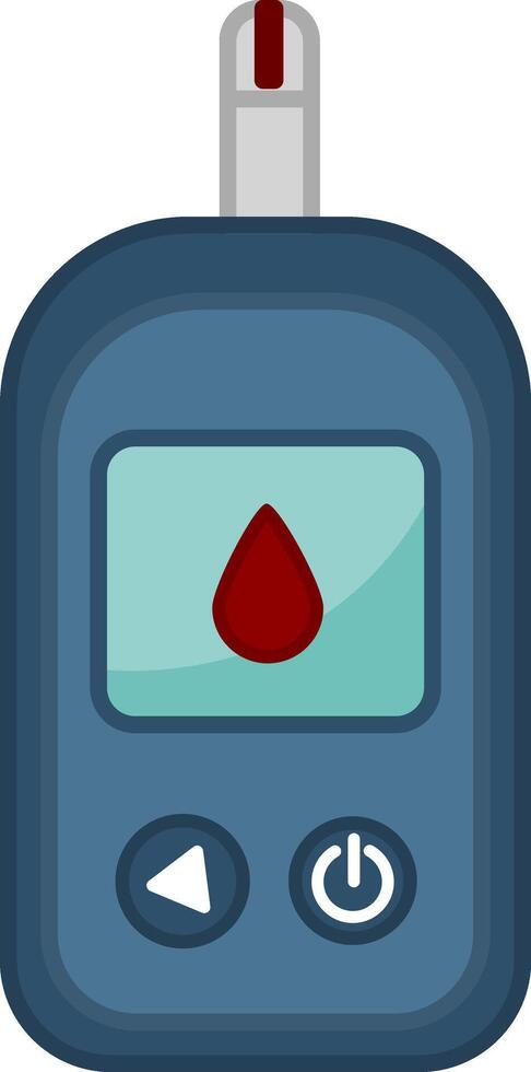 Medical Glucometer. Blood Sugar Monitoring System. Medical Equipment for Diabetes Diagnostics vector