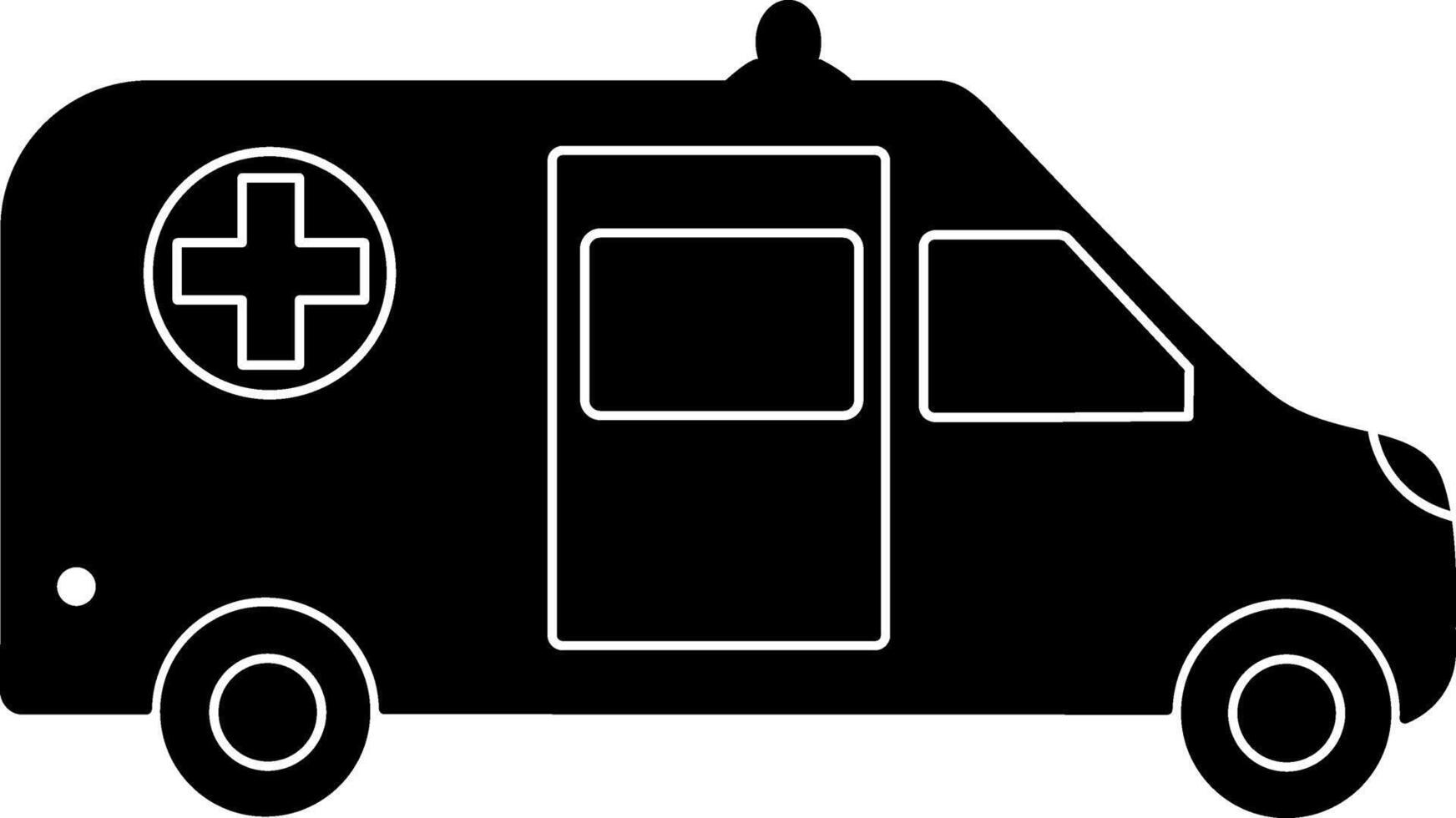 Black Ambulance Icon. Medical Car. illustration vector