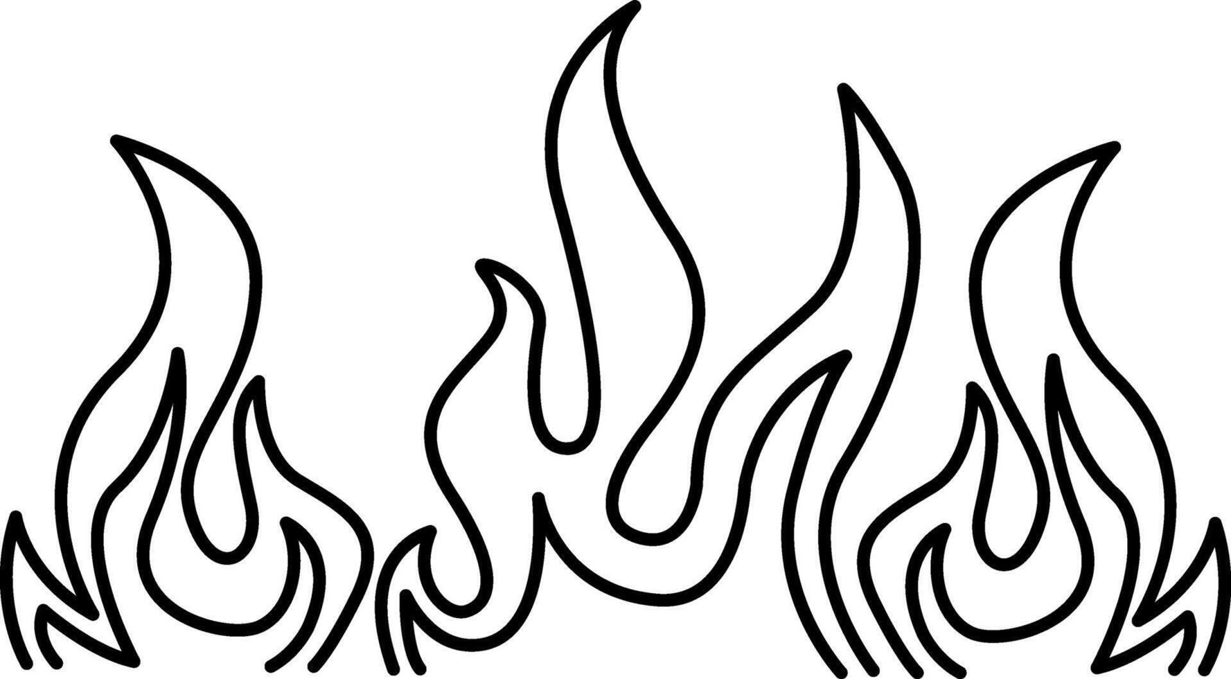Fire Illustration for Coloring Page. Flame on a White Background vector