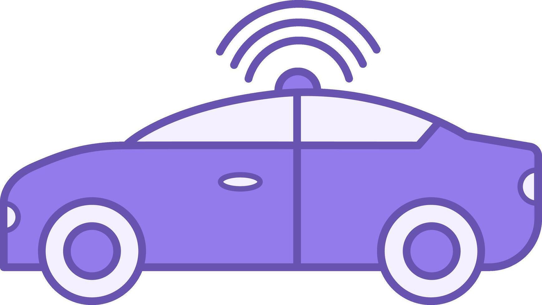 Autonomous Vehicle Color Icon. Illustration of an Unmanned Car. Technology Concept vector
