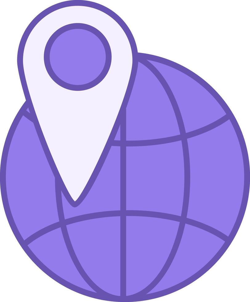 Colored Geolocation Icon. Navigation and Location. Illustration of the Globe and GPS Navigator. Technology Concept vector