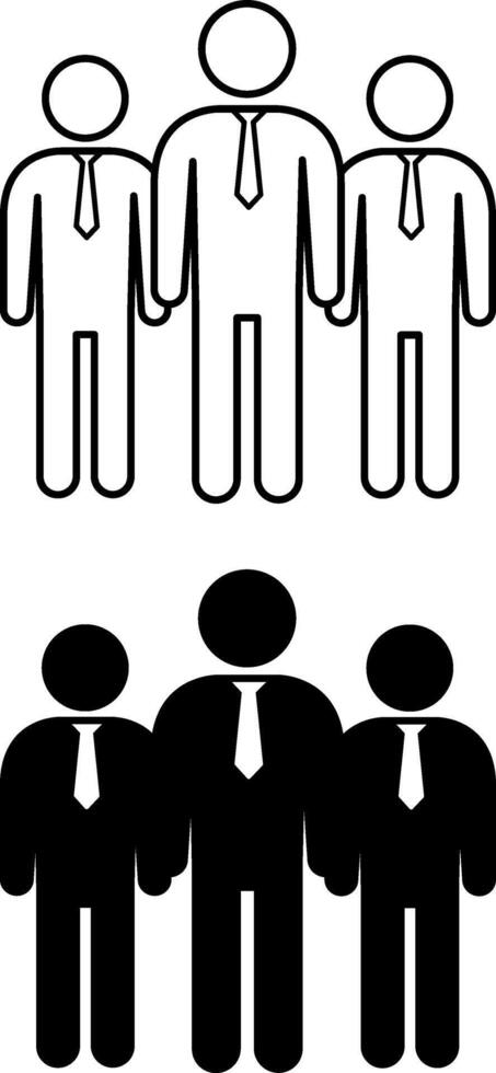 Team Icons. Community sign. Illustration of People in Ties. Teamwork Concept vector
