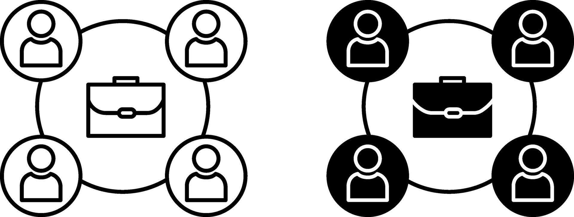 Co-worker Icons. Work Colleagues and Business Bag. Business and Teamwork Concept vector