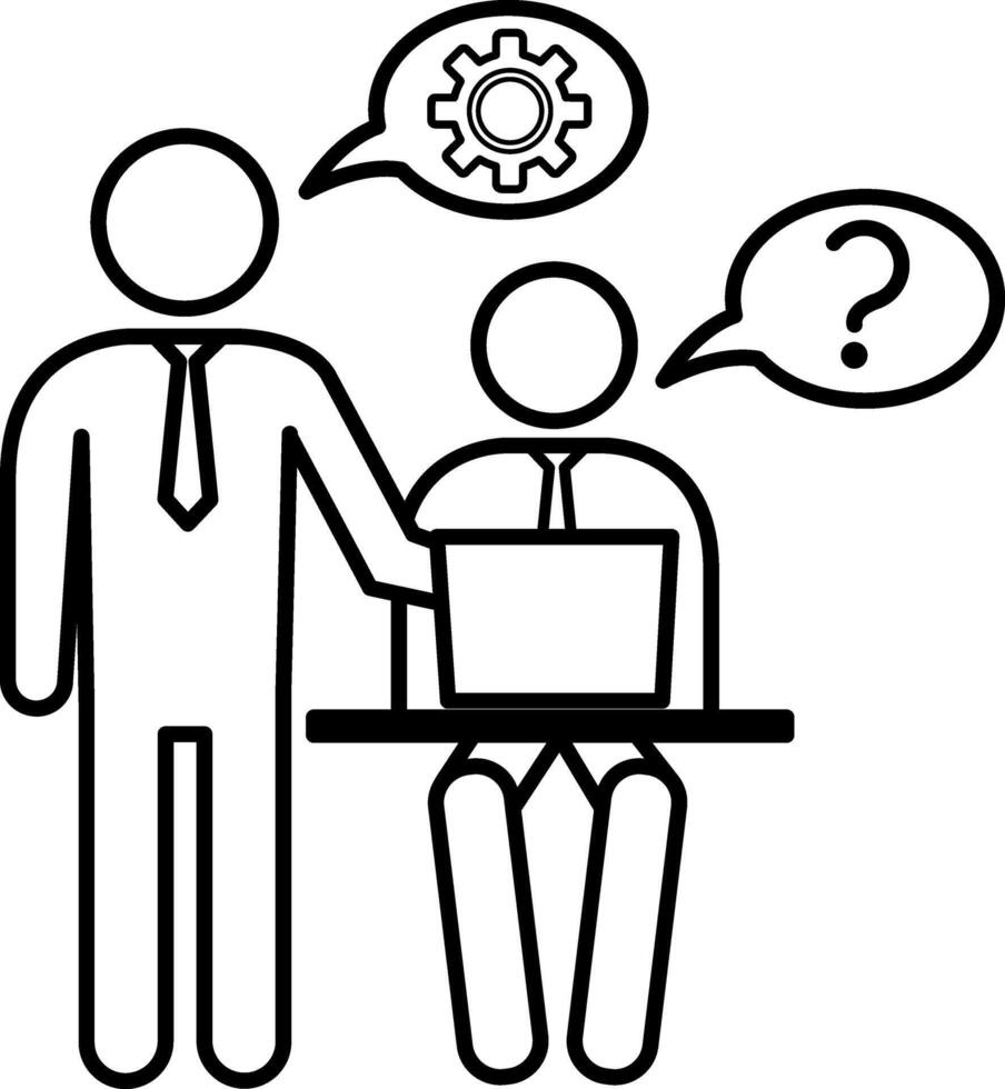 Mentor icon. Business Mentor Helps the Partner's Team. Business and Teamwork Concept vector