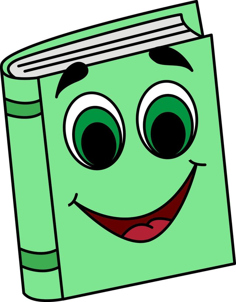 Cartoon Book. Illustration of Funny School Character. vector