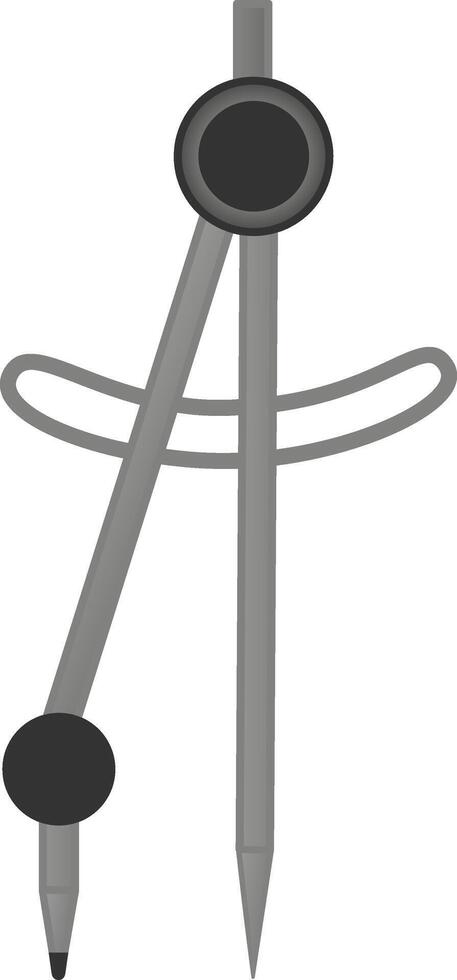 School Compass. Tool for drawing circles, office or engineering supplies, stationery vector