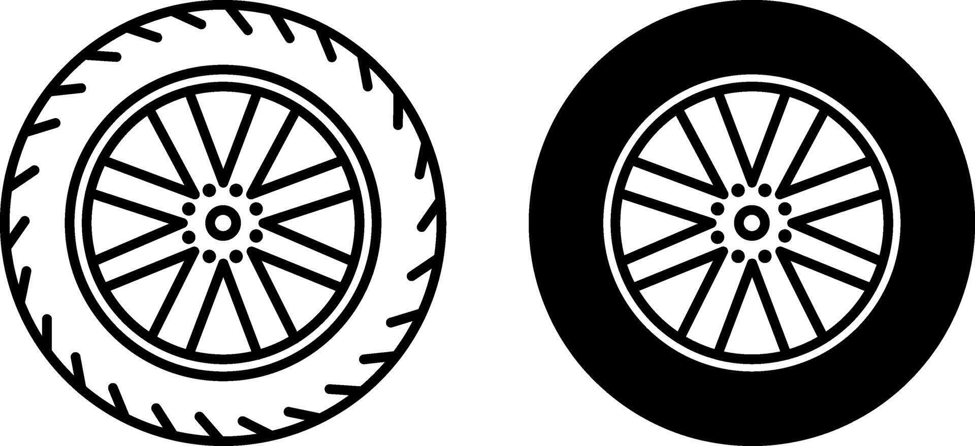 Tire icons. Black and White Vehicle Wheel Icons. Car service concept vector