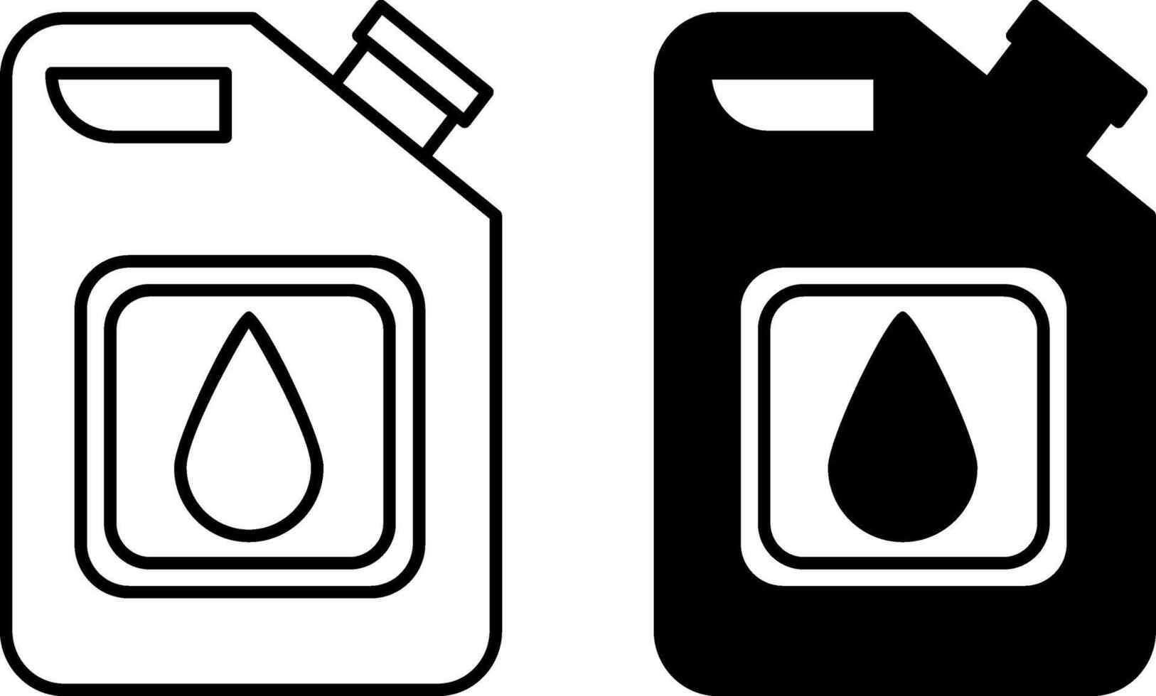 Engine Oil Icons. Black and White Icons of Canisters with Motor Oil. Car service concept vector