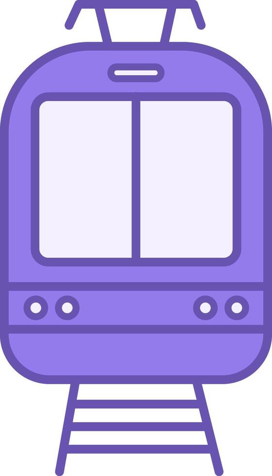 Colored Tram Icon. Light Rail Transport Icon. Front view vector