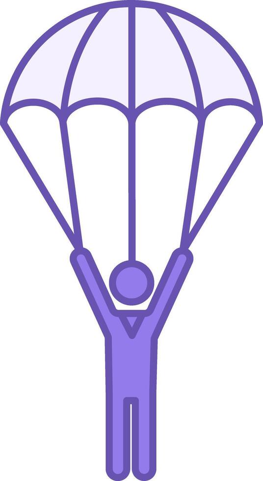 Colored Parachute Icon. Icon of a Man with an Opened Parachute. Skydiving. Extreme Sports and Entertainment vector