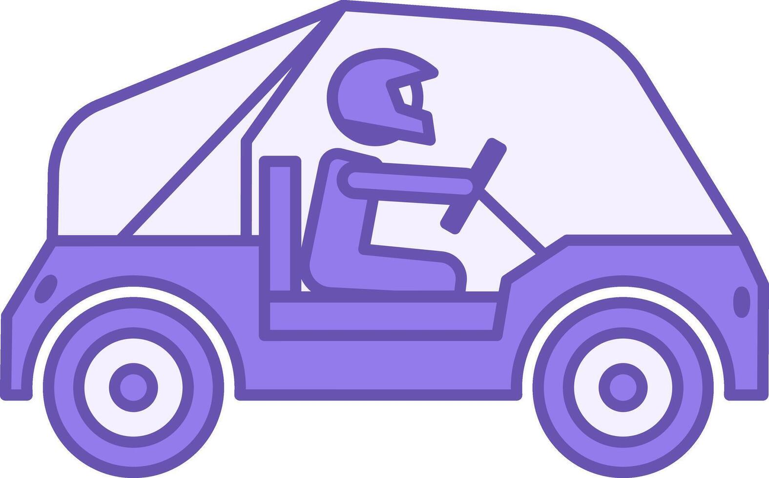 Buggy Colored Icon. Icon of a Man in a Helmet Riding a Buggy. Off-Road Vehicle. Transport Concept vector
