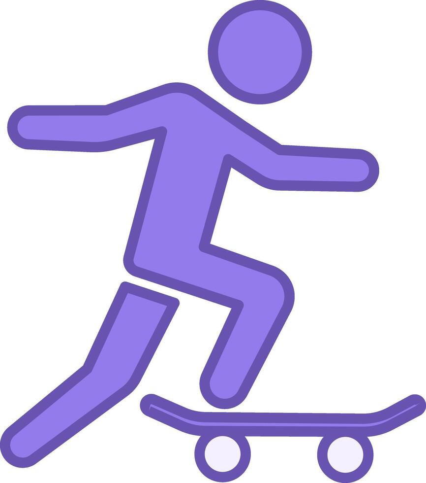 Colored Skateboard Icon. Icon of Man Riding a Skateboard. Skateboarder. Sports and Entertainment Concept vector
