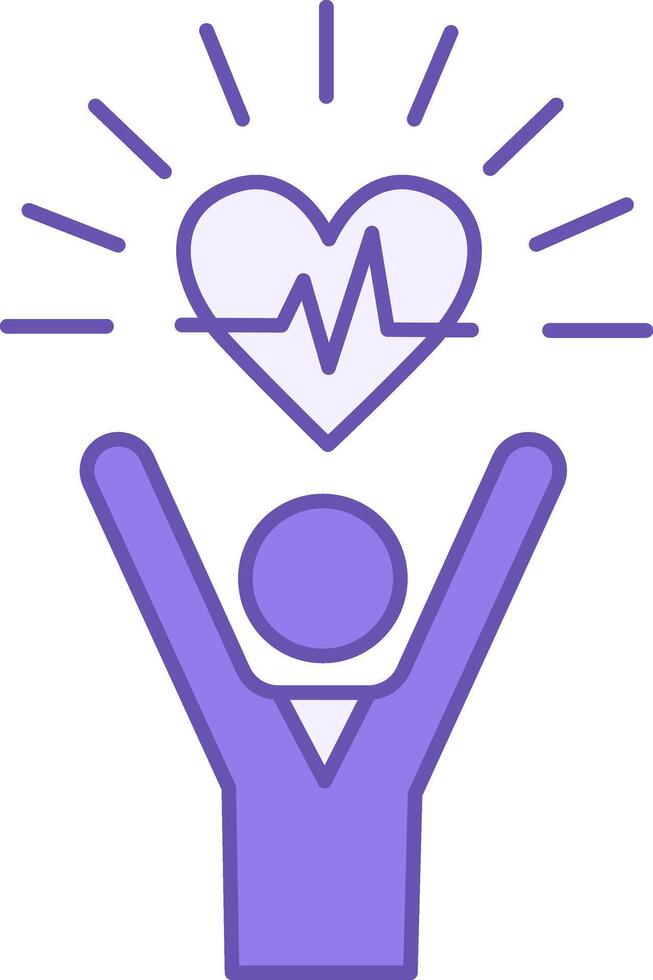 Wellness Colored Icon. Icon of a Positive Person With a Healthy Heart. Healthy Lifestyle Concept vector