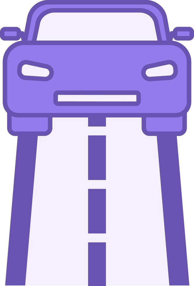 Colored Drive Icon. Car Driving on Highway. Vehicle Movement. Road Concept vector