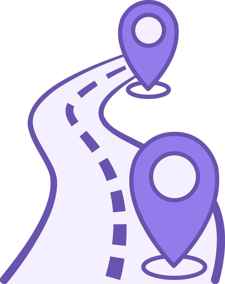 Route Color Icon. Road and Distance Measurement. Navigation, Location. Road Concept vector