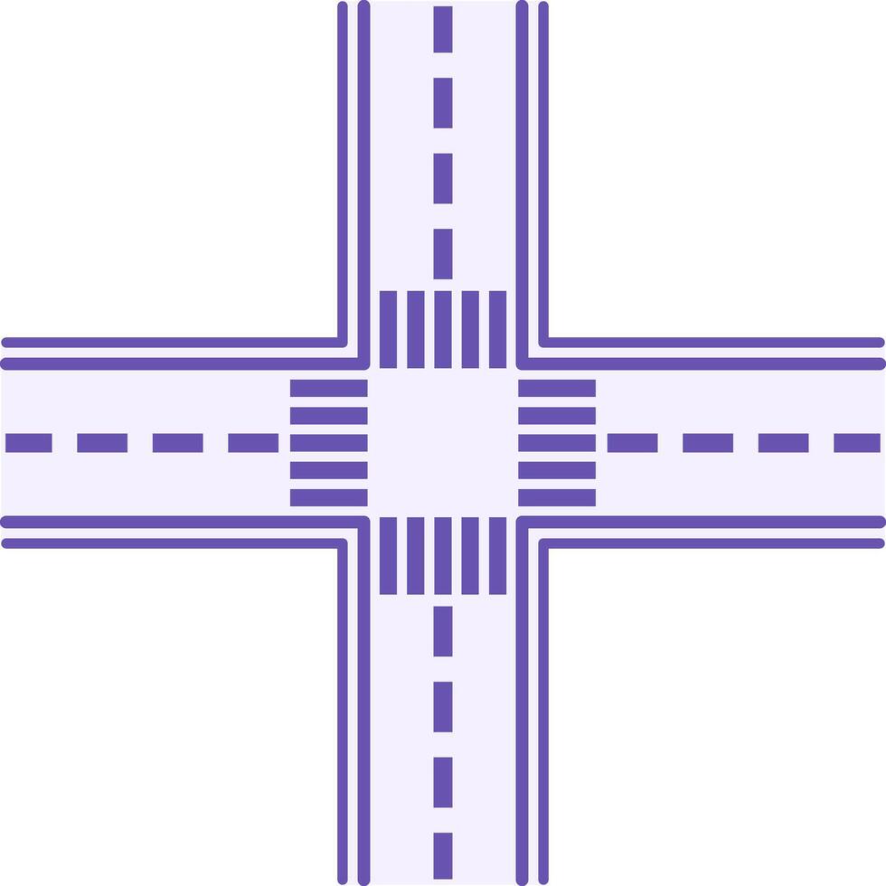 Intersection Color Icon.Highway Intersection and Pedestrian Crossings. Road Concept vector