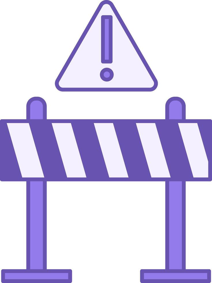 Colored Icon Barrier. Fence and Danger Sign. Obstacle on the Way, Warning. Roads Concept vector