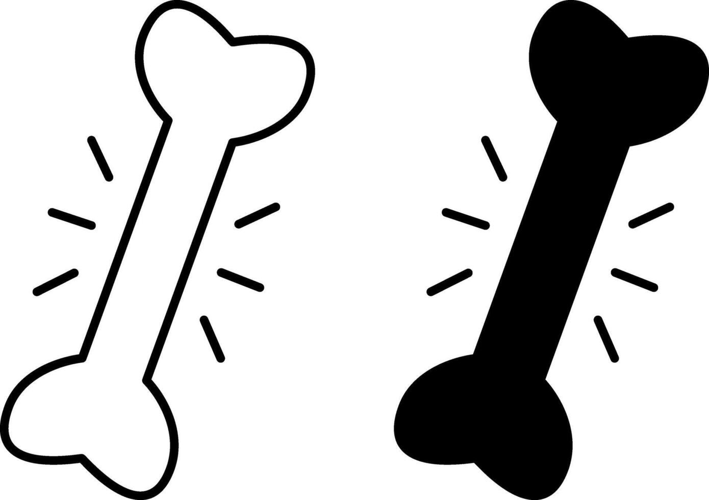 Bone Icons. Black and White Icons. Dog's Favorite Treat. Pet Concept vector