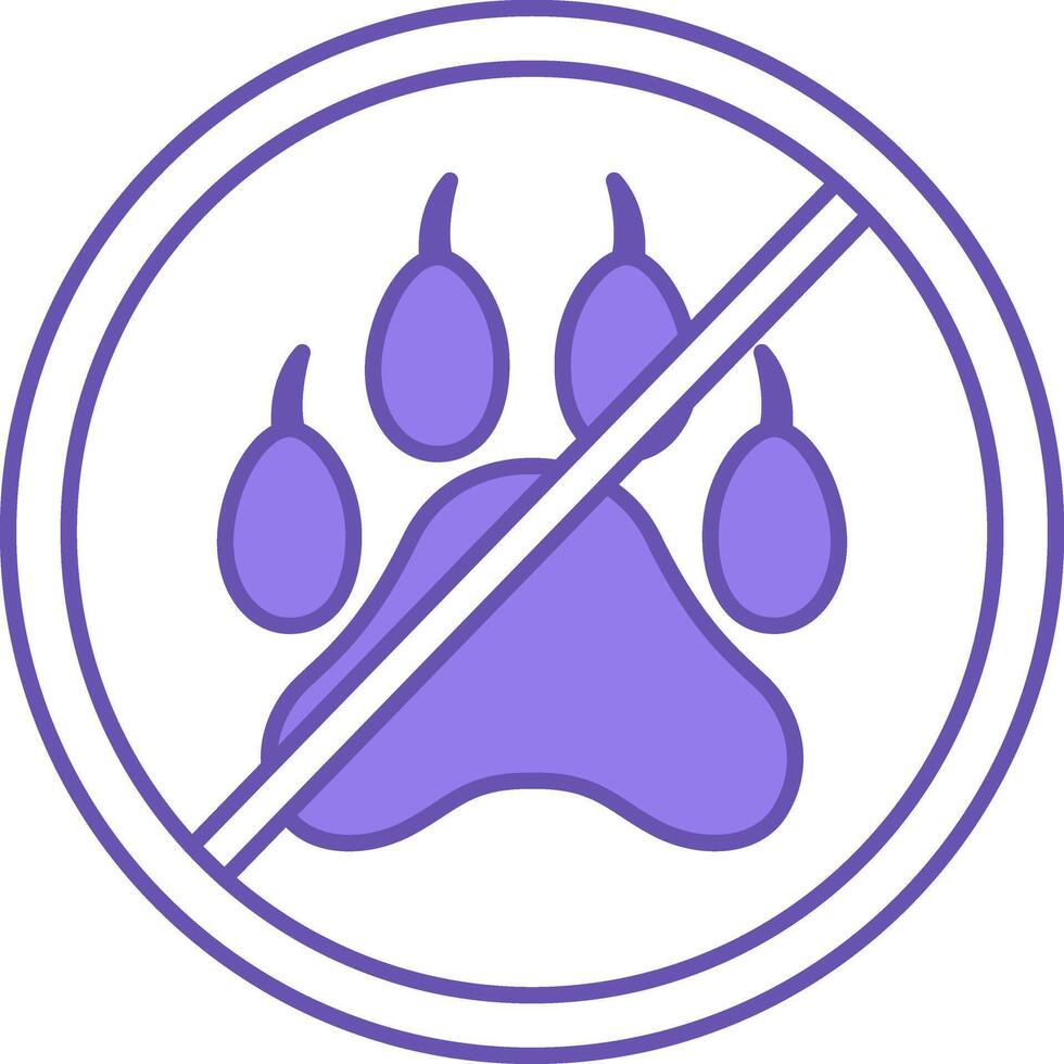 Colored Icon Not Allowed. Icon Of Animal Paw. Warning Sign. No Animals Allowed vector