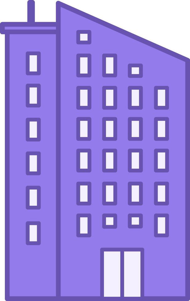 Colored Office Icon. Icon of High Rise Office Building. Construction, Apartment, Business, Workplace. Architectural Concept vector