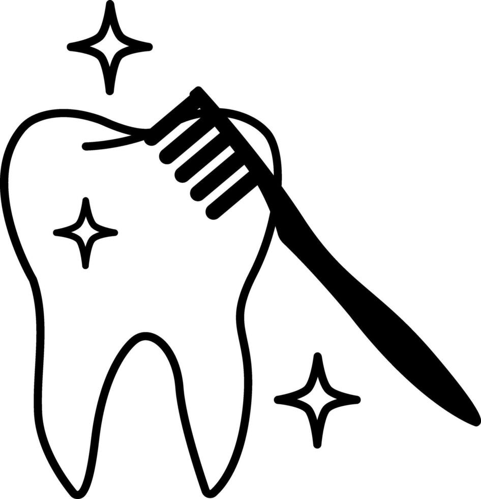Dental icons. Icons of Toothbrush Cleaning Tooth. Dental Treatment and Care Concept vector