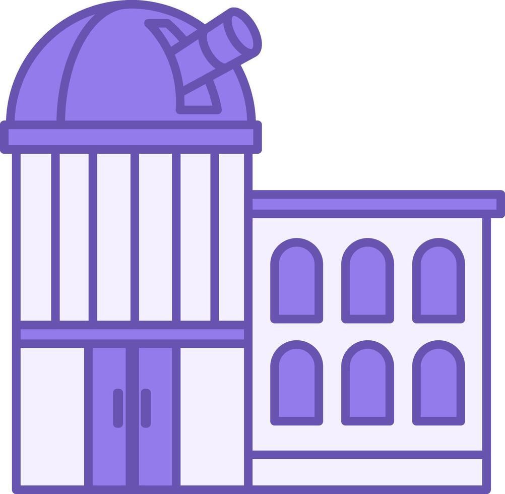 Observatory Color Icon. Icon of Observatory Building with Telescope. Space and Science. Government Institution vector