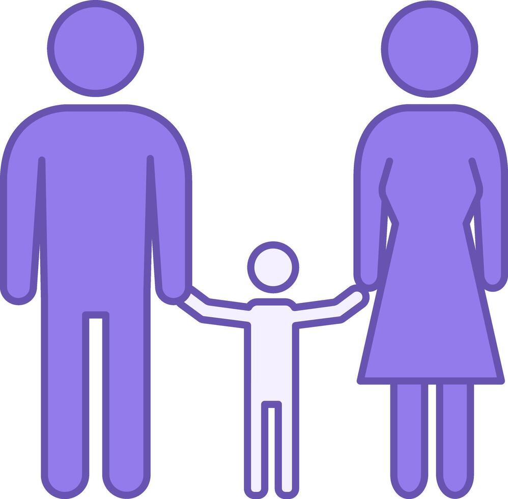 Colored Family Icon. Icon of Mom, Dad, and Child. Parents and children vector