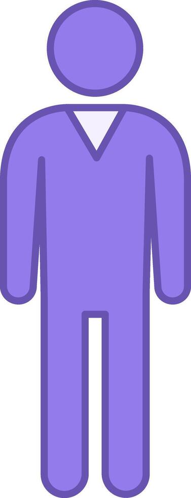 Colored Human Icon. Icon of One Man Isolated on White Background vector