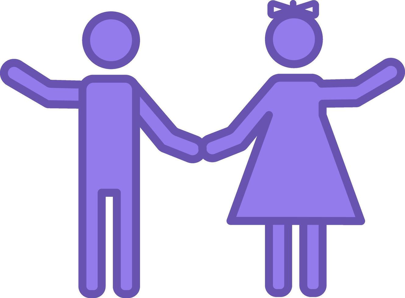 Colored Children Icon. Boy and Girl Icon Isolated on White Background vector