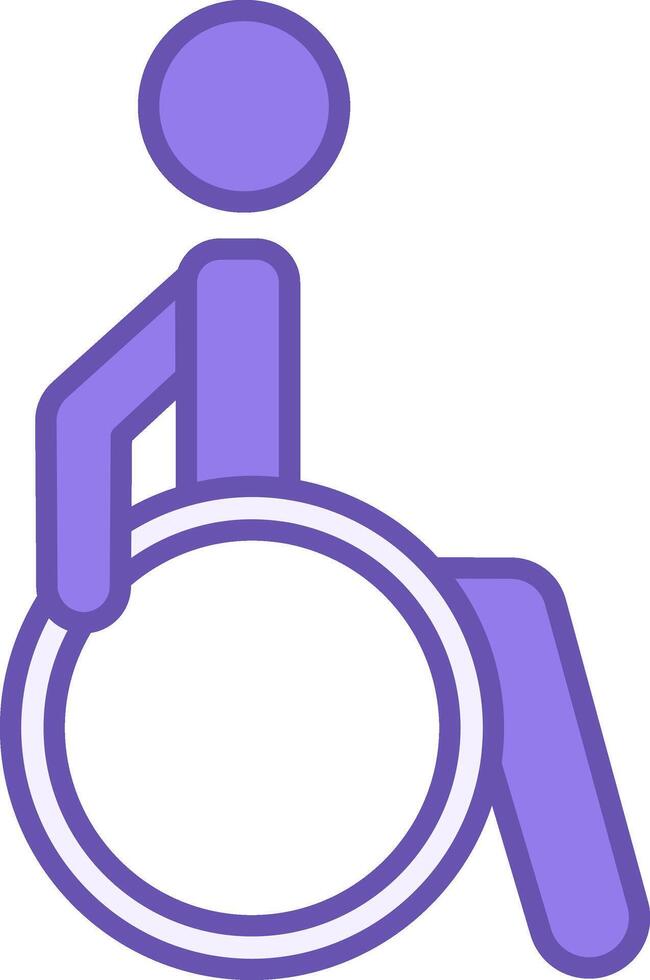 Colored Icon Disabled. Icon of a Man in a Wheelchair. Patient with Disabilities vector