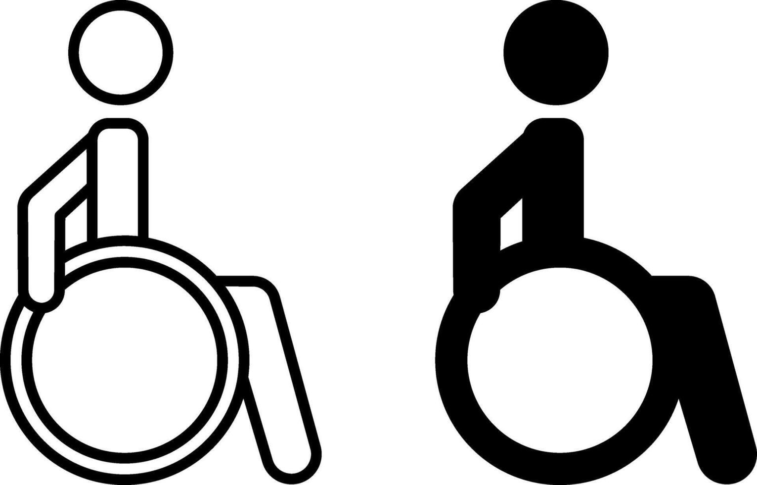 Icons Disabled. Black and White Icons of a Man in a Wheelchair. Patient with Disabilities vector
