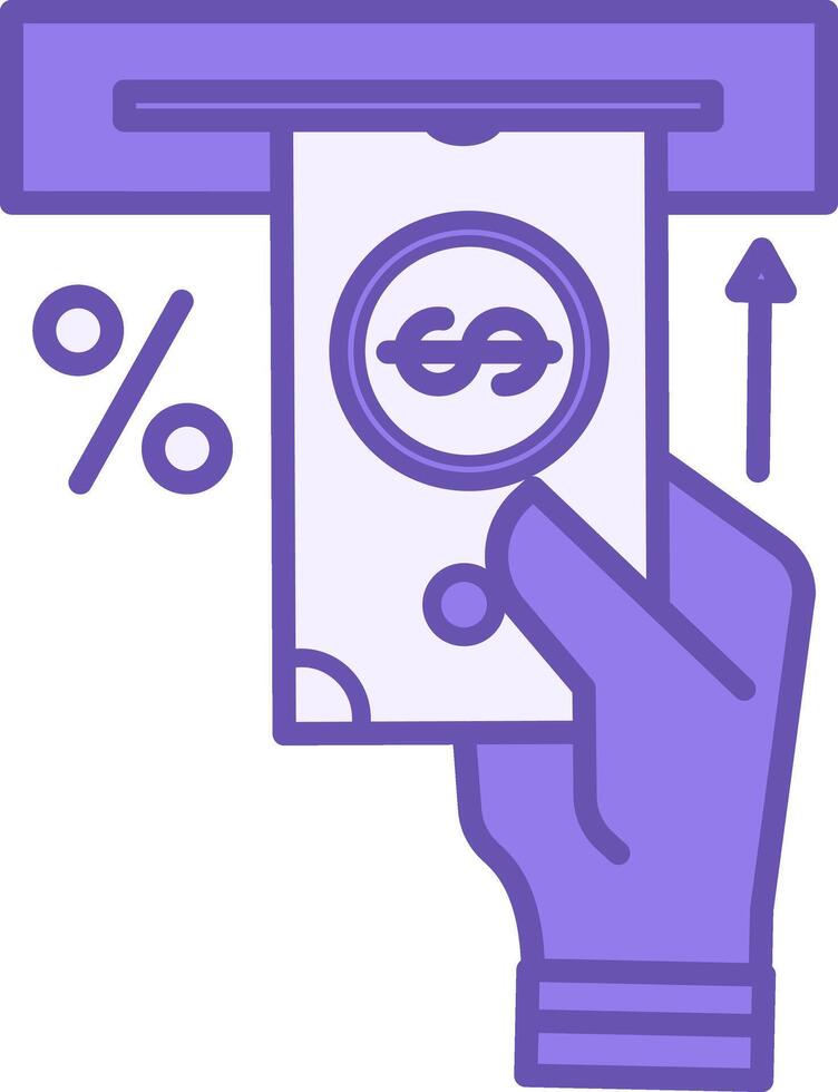 Colored Deposit Icon. Human Hand Invests Money at Interest. Business and Finance Concept vector