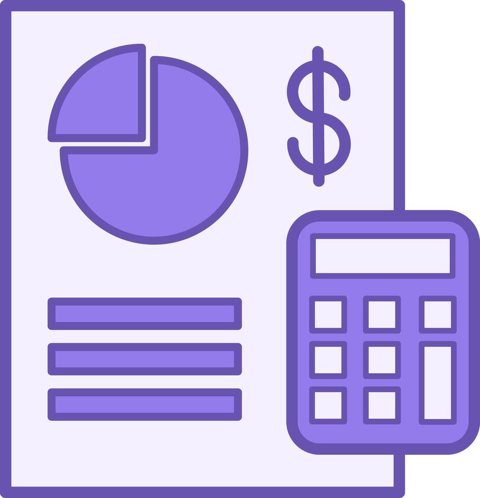 Budget Color Icon. Document Icon with Budget Plan and Calculator. Business and Finance Concept vector
