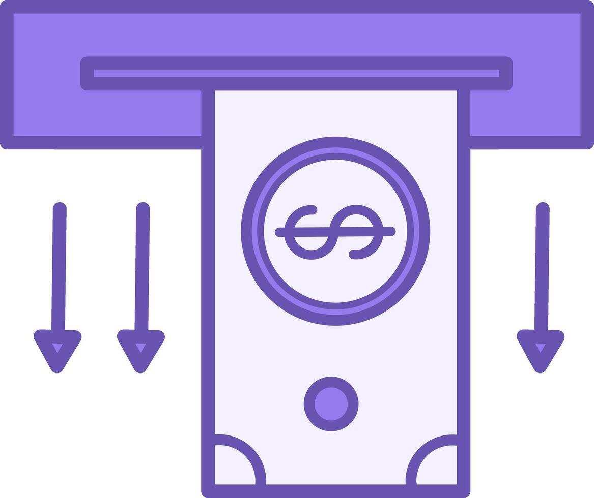 Colored Withdraw Icon. Icon of Withdrawal of Money from Account. Business and Finance Concept vector