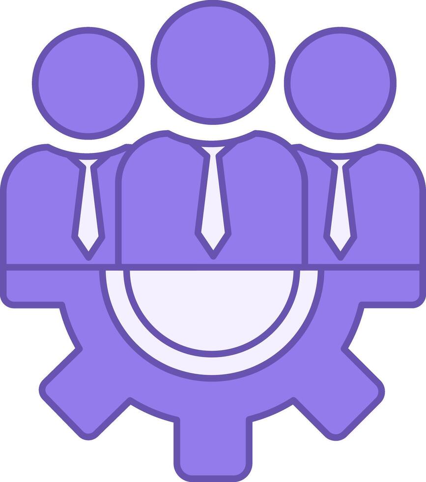 Colored Management Icon. Icon of People in Ties and Gear. Team Work Management, Company Leaders, Business Team vector