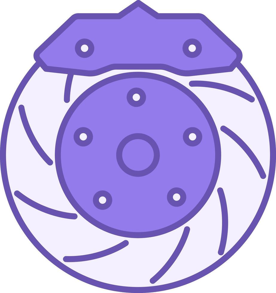 Colored Disc Brake Icon. Icon of Car Brake with Caliper. Vehicle Detail. Car service concept vector
