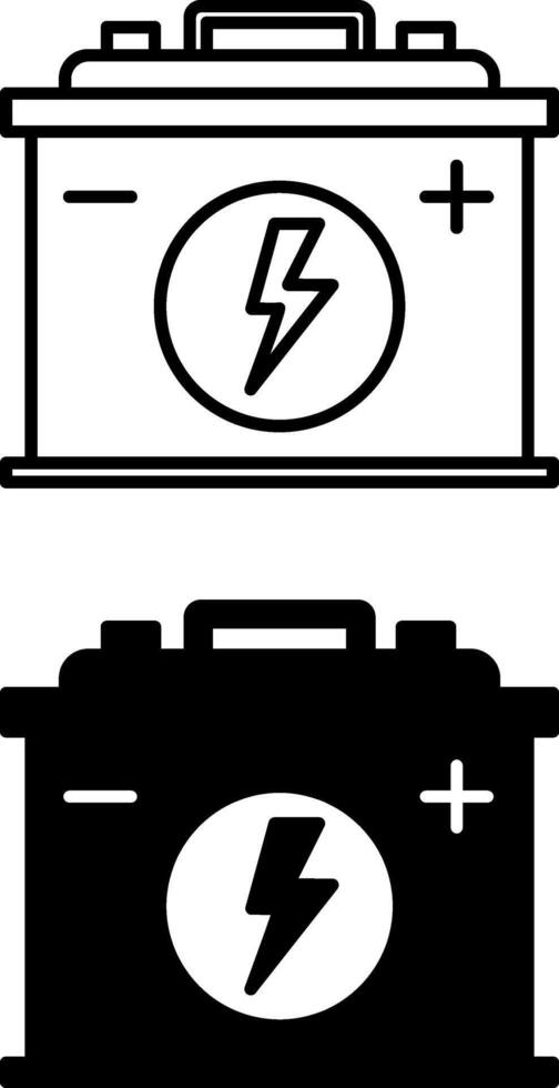 Battery icons. Black and White Car Battery Icons. Charging, Electric Vehicle Battery. Car service concept vector