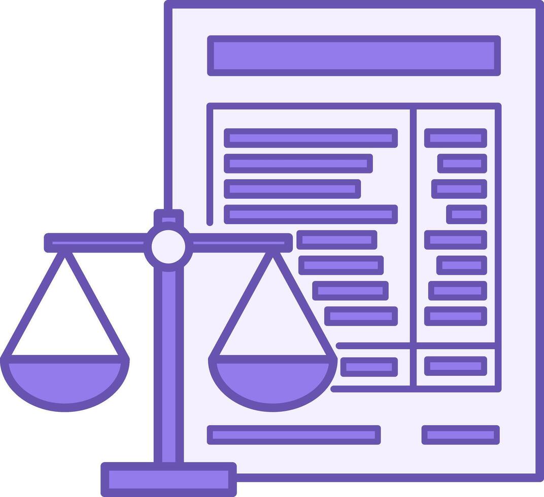 Colored Balance Sheet Icon. Icon of Financial Document and Libra. Accounting Concept vector