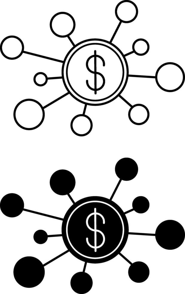 Asset Icons. Black and White Asset Management Icons. Investments. Accounting Concept vector