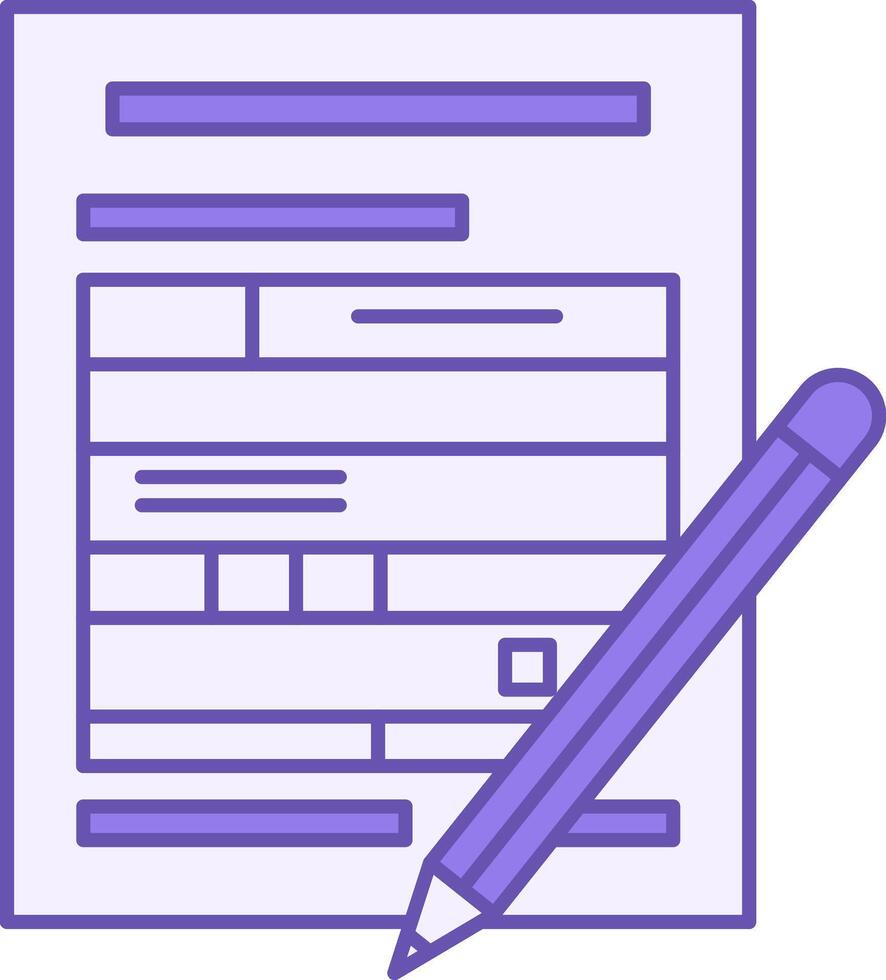 Tax Return Color Icon. Icon of Financial Document and Pencil. Accounting Concept vector