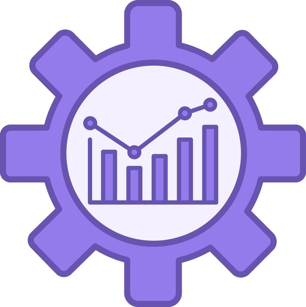 Productivity Color Icon. Icon of Gear and Growth Chart. Project management. Productivity increase. Workshop Concept vector