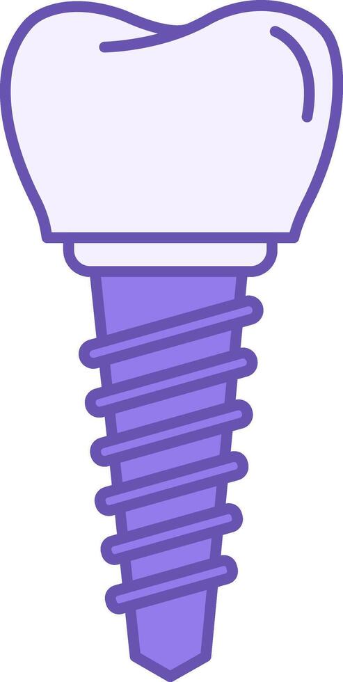 Implant Color Icon. Icon of Dental Implants. Dental Surgery. Dental restoration. Medicine Concept vector