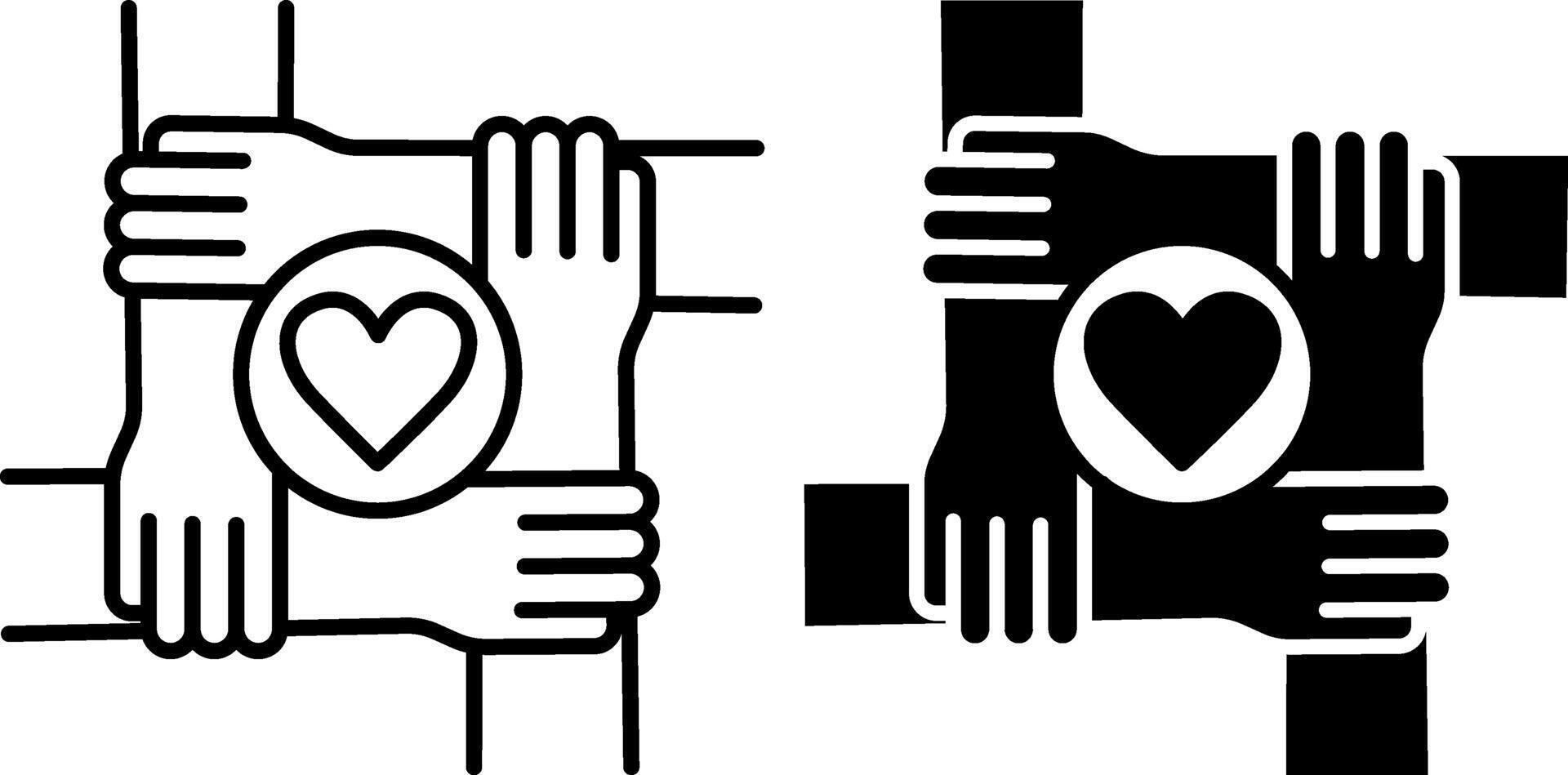 Sense of Belonging Icons. Black and White Social Cohesion Icons. Micro-community, Common Purpose, Interpersonal Relationships. Wellness Concept vector