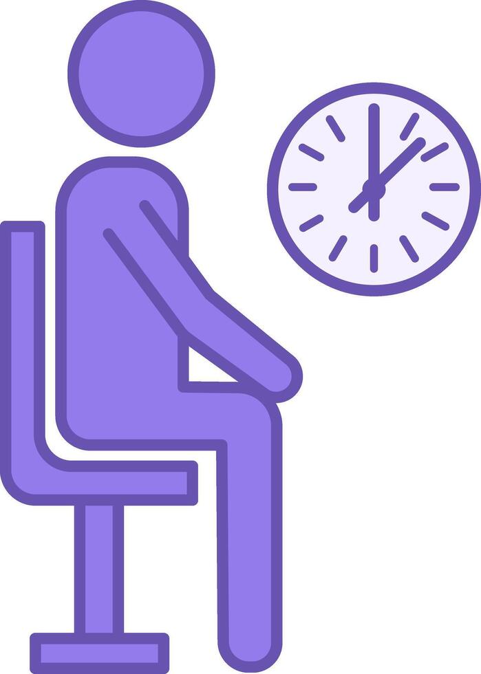 Patience Colored Icon. Icon of a Sitting Man Waiting His Turn. Calmness, Mental Health. Positive Thinking Concept vector