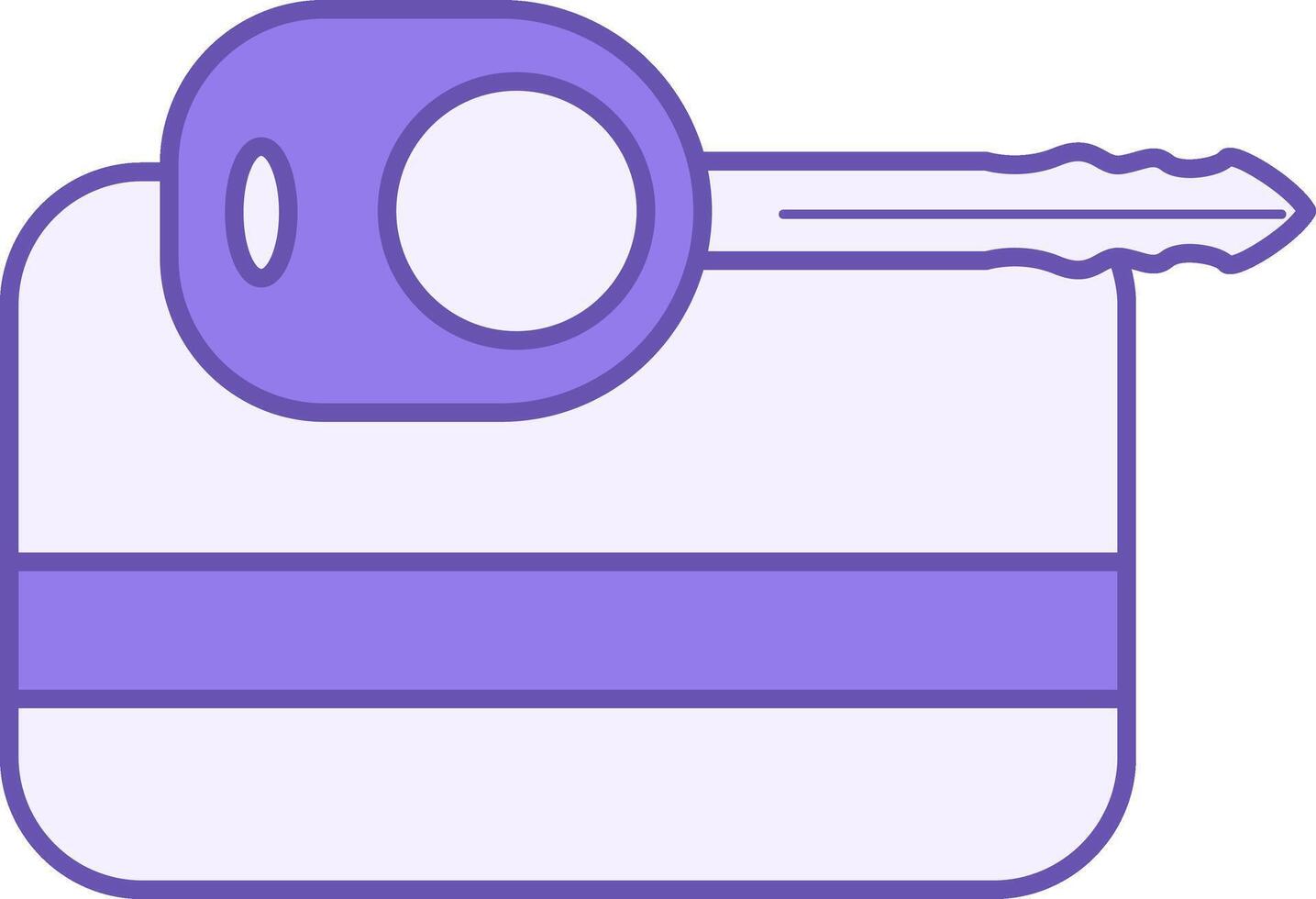 Colored Key Card Icon. Icon of Plastic Card and Key. Electronic Pass icon. Hotel and Vacation Concept vector