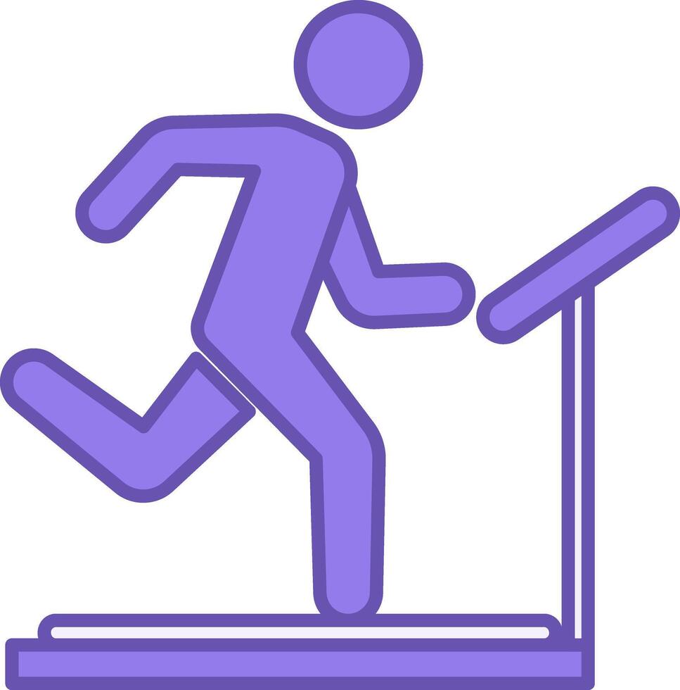 Exercise Color Icon. Icon of Man on Treadmill. Concept of Sports and Healthy Lifestyle vector