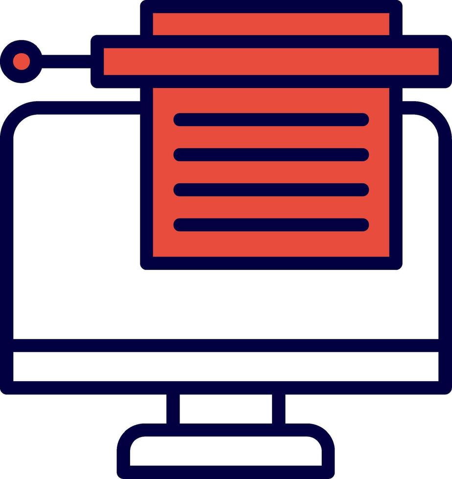 Bots Copywriting Line Red Filled Icon vector