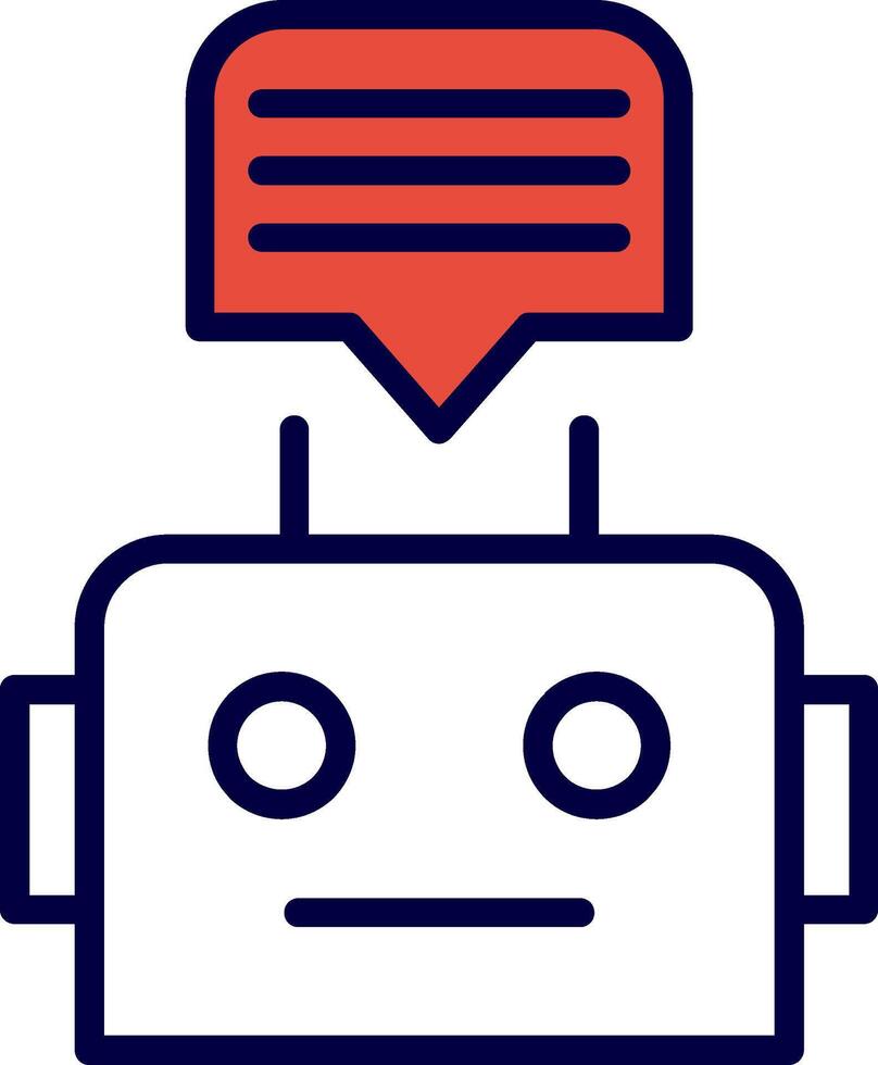 Chatbot Line Red Filled Icon vector